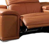 Camel Italian Leather Power Reclining U Shaped Eight Piece Corner Sectional With Console - Homeroots - Flyclothing LLC