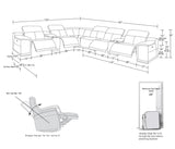 Camel Italian Leather Power Reclining U Shaped Eight Piece Corner Sectional With Console - Homeroots - Flyclothing LLC