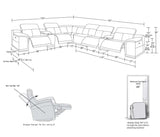 Camel Italian Leather Power Reclining U Shaped Eight Piece Corner Sectional With Console - Homeroots - Flyclothing LLC