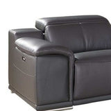 Gray Italian Leather Power Reclining U Shaped Seven Piece Corner Sectional With Console - Homeroots - Flyclothing LLC