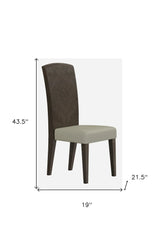 Set of Two Gray And Espresso Upholstered Dining Side Chairs - Homeroots - Flyclothing LLC