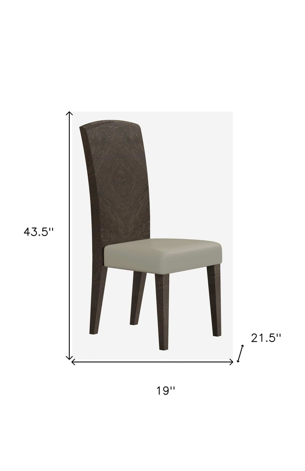 Set of Two Gray And Espresso Upholstered Dining Side Chairs - Homeroots - Flyclothing LLC
