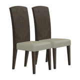 Set of Two Gray And Espresso Upholstered Dining Side Chairs - Homeroots