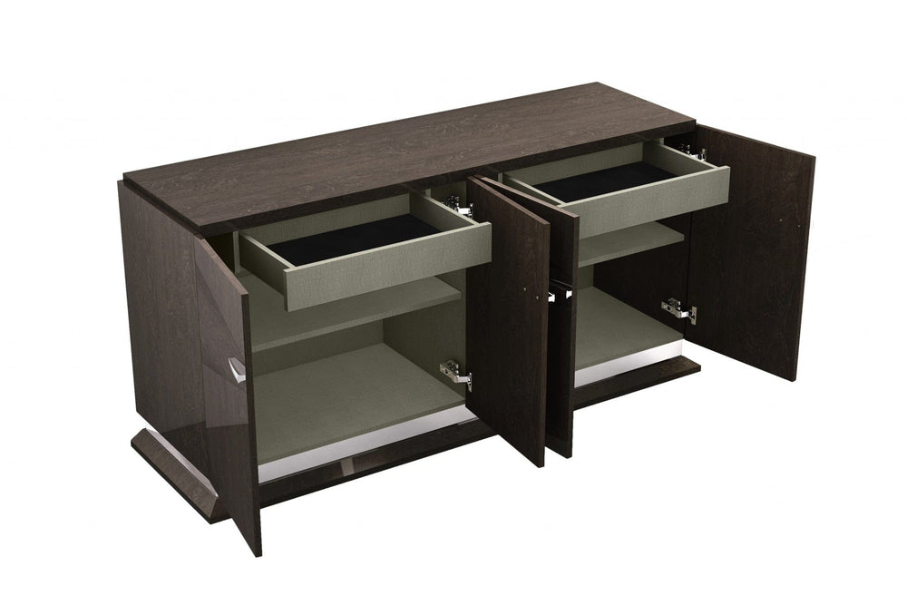 72" Gray Two Drawer Buffet Table Soft Close with Four Doors - Homeroots - Flyclothing LLC