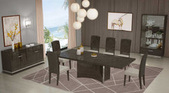 Seven Piece Gray Solid Wood Dining Set with Six Chairs - Homeroots