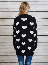 Angel Wings Heart Open Front Long Sleeve Cardigan - Trendsi - Flyclothing LLC