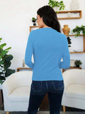 Ruched Mock Neck Long Sleeve T-Shirt - Trendsi - Flyclothing LLC