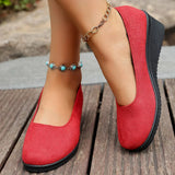 Wedge Heel Slip-On Loafers - Trendsi - Flyclothing LLC