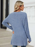 Pocketed Open Front Long Sleeve Cardigan - Trendsi - Flyclothing LLC