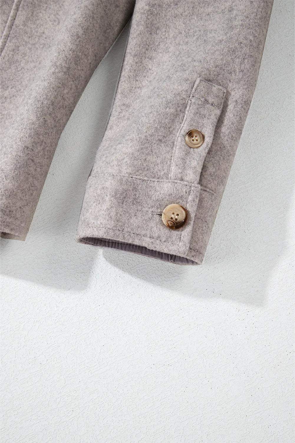 Button Up Collared Neck Long Sleeve Jacket - Trendsi - Flyclothing LLC