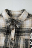 Plus Size Leopard Plaid Button Up Long Sleeve Shacket - Trendsi - Flyclothing LLC