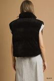 Umgee Sherpa-Lined Zip Vest with Drawstring Hem - Trendsi - Flyclothing LLC