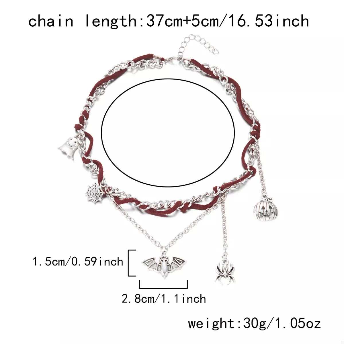 Halloween Double Layered Pendant Necklace - Trendsi - Flyclothing LLC