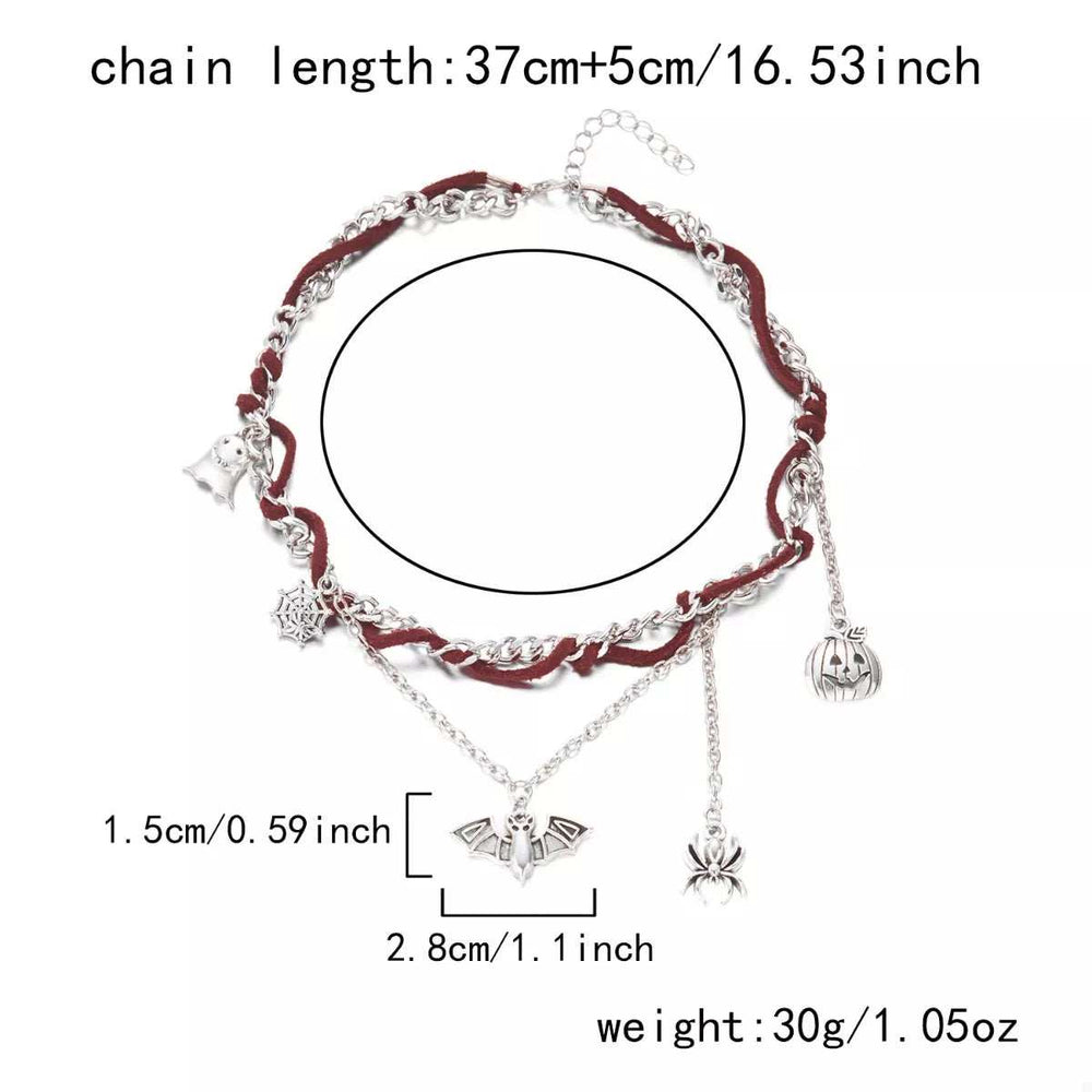 Halloween Double Layered Pendant Necklace - Trendsi - Flyclothing LLC