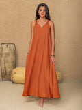 Ruched Twisted Back Sleeveless Maxi Cami Dress - Trendsi
