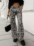 Full Size Animal Print Elastic Waist Pants - Trendsi