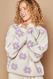 POL Daisy Pattern Drop Shoulder Sweater - Trendsi