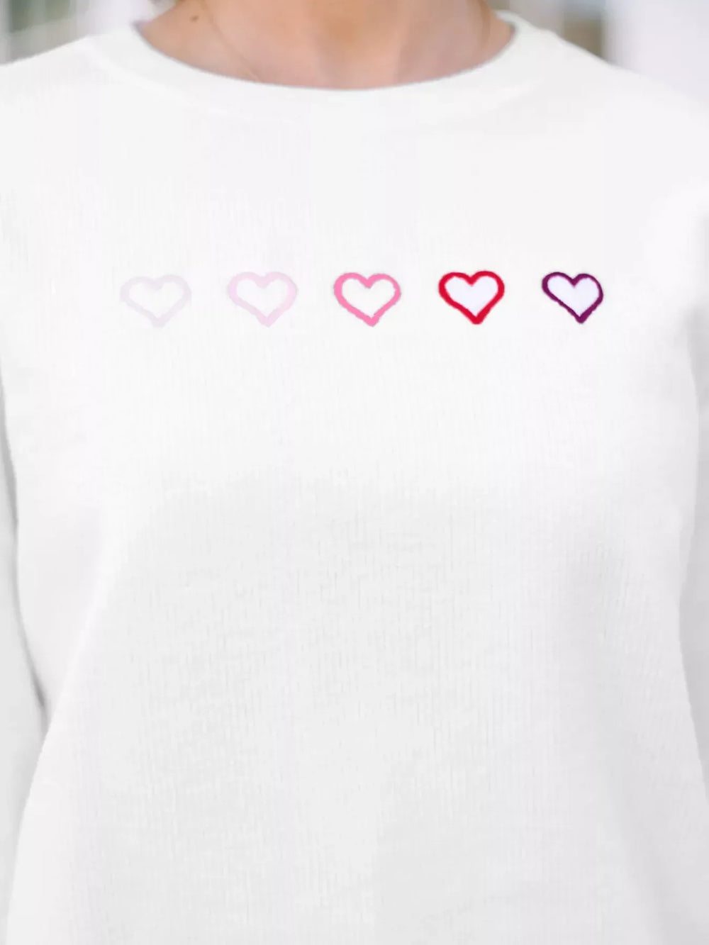 Heart Embroidered Oversized Sweatshirt - Trendsi - Flyclothing LLC