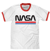 NASA Worm Logo Ringer T-Shirt - White and Red
