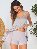 Scoop Neck Top and Shorts Lounge Set - Trendsi - Flyclothing LLC