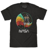NASA Space Shuttle Worm Logo T-Shirt - Vintage Black
