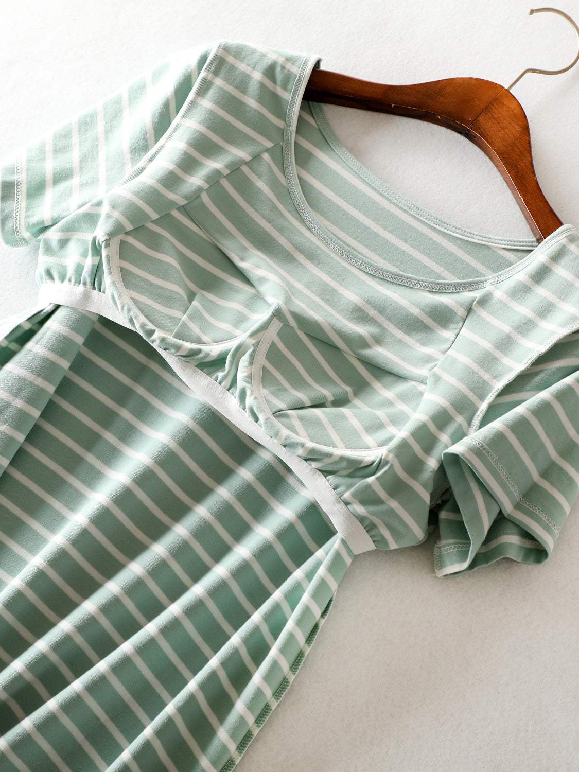 Striped Round Neck Short Sleeve Dress - Trendsi - Flyclothing LLC