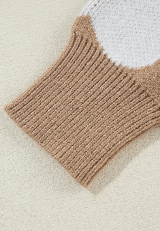 Heart Round Neck Long Sleeve Sweater - Trendsi