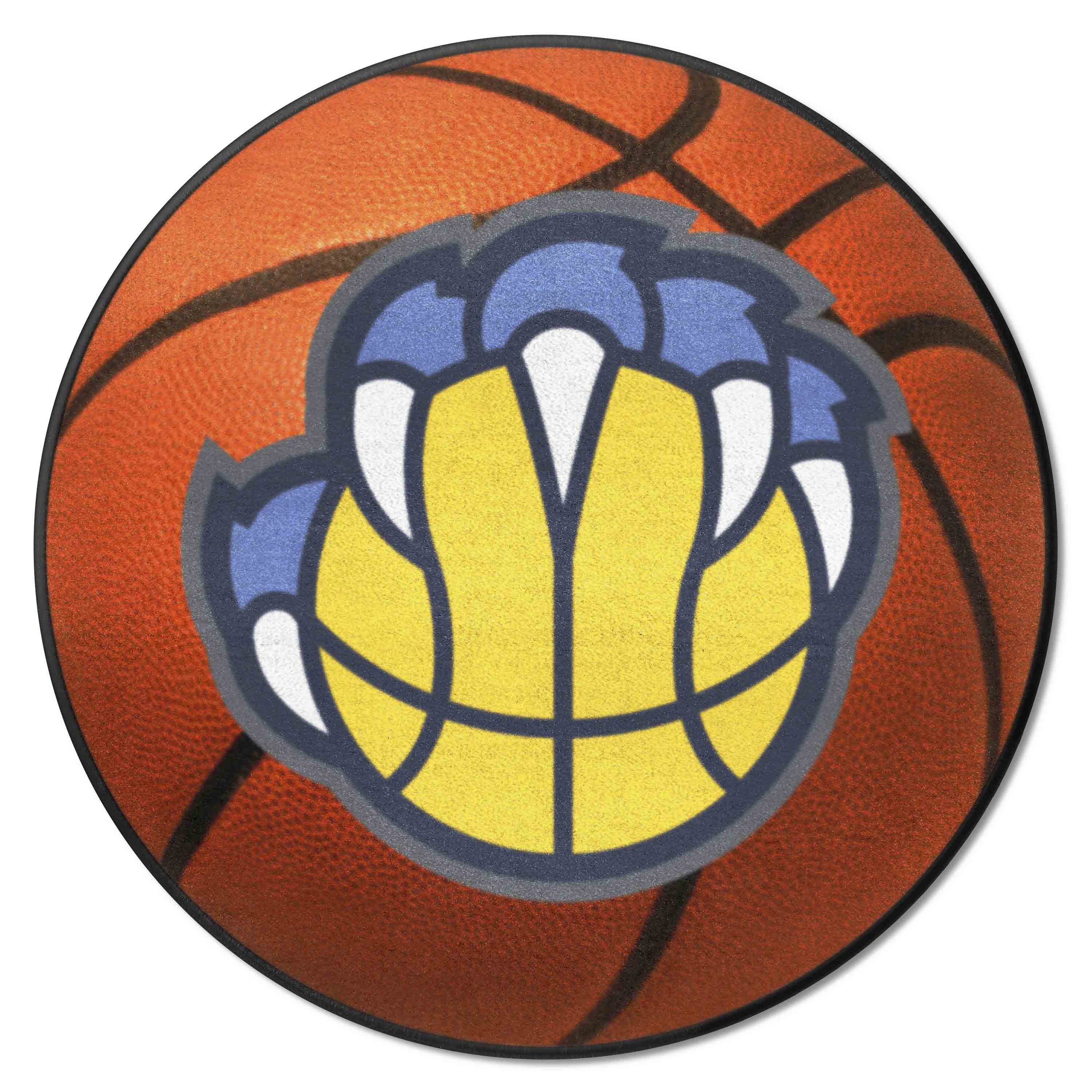 Memphis Grizzlies Basketball Rug - 27in. Diameter - Memphis Grizzlies