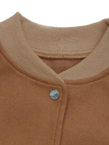 Perfee Baseball Collar Snap Down Long Sleeve Jacket - Trendsi - Flyclothing LLC