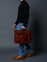 Tuscany Italian Leather Briefcase, Tan - Classy Leather Bags - Flyclothing LLC