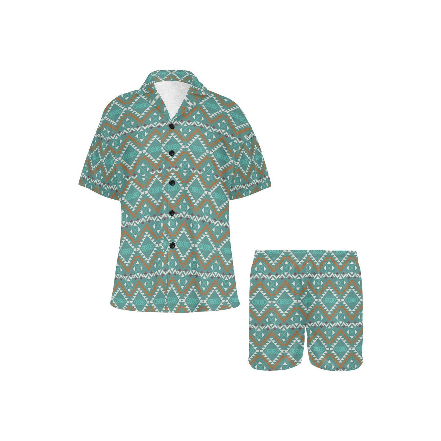 Baha Ranch Turquoise Aztec Western Women's Pajama Set