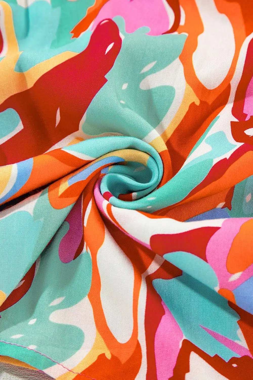 Printed Tie Neck Half Sleeve Blouse - Trendsi - Flyclothing LLC
