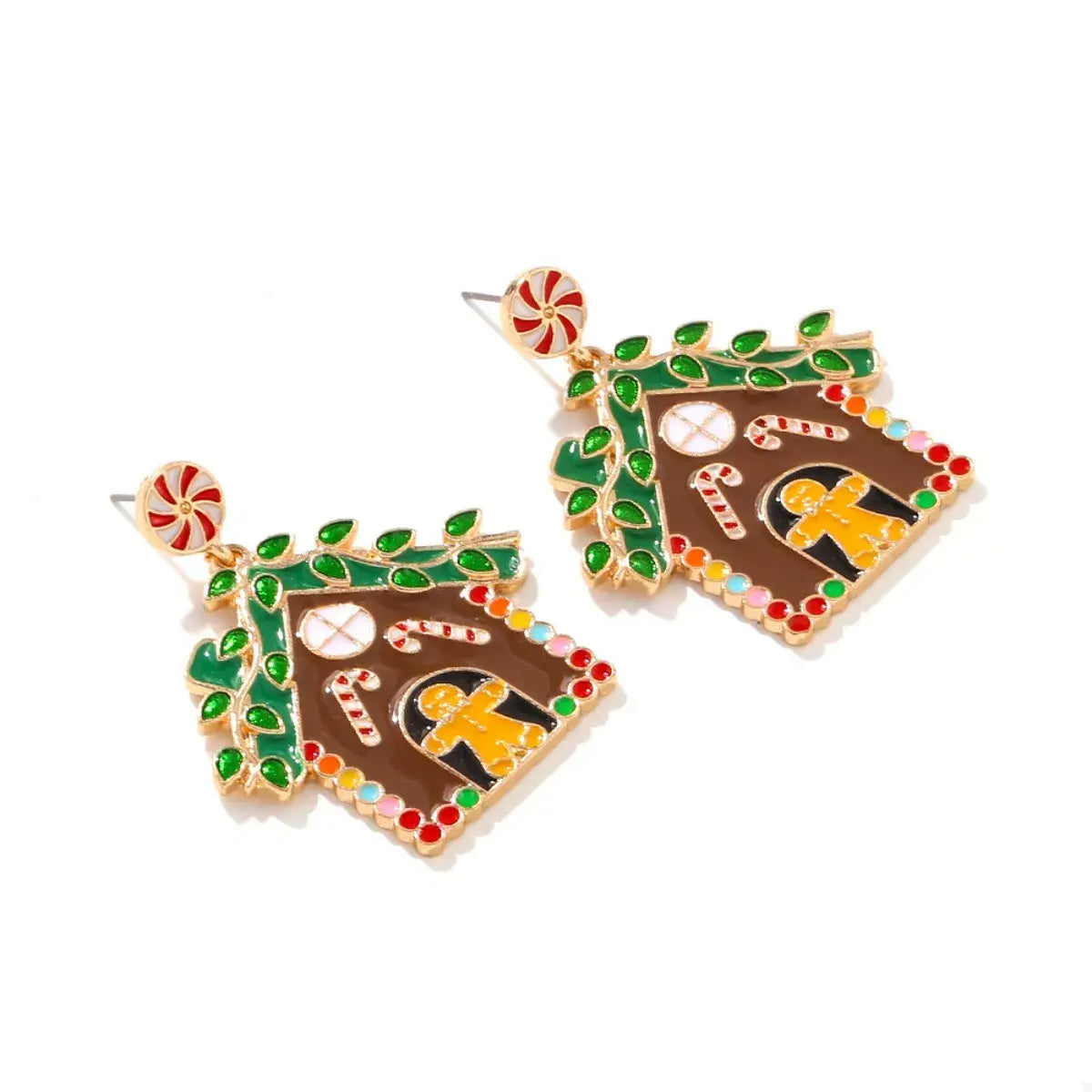 Christmas Gingerbread House Dangle Earrings - Trendsi - Flyclothing LLC