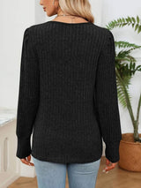V-Neck Long Sleeve T-Shirt - Trendsi - Flyclothing LLC
