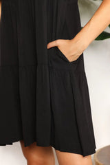 Mandy V-Neck Flounce Sleeve Tiered Dress - Trendsi - Flyclothing LLC