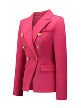 Lapel Collar Long Sleeve Blazer - Trendsi - Flyclothing LLC