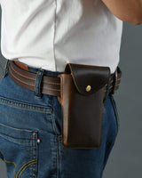 Mobile Holster Case- Dark Brown - Classy Leather Bags - Flyclothing LLC