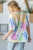HOPELY Floral Round Neck Waffle T-Shirt - Trendsi - Flyclothing LLC