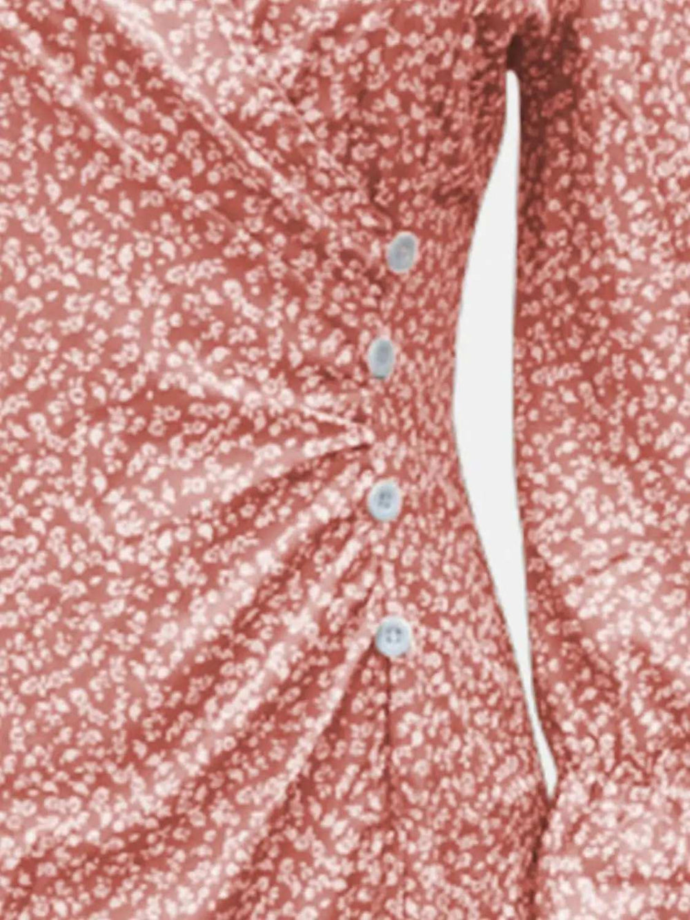 Full Size Printed Surplice Long Sleeve Midi Dress - Trendsi - Flyclothing LLC