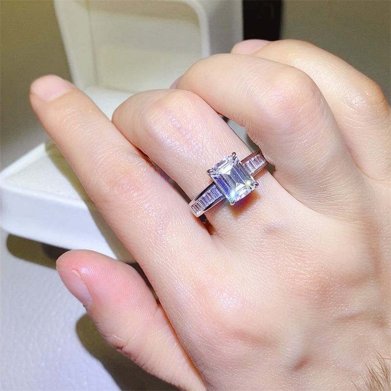 3 Carat Moissanite 925 Sterling Silver Ring - Trendsi