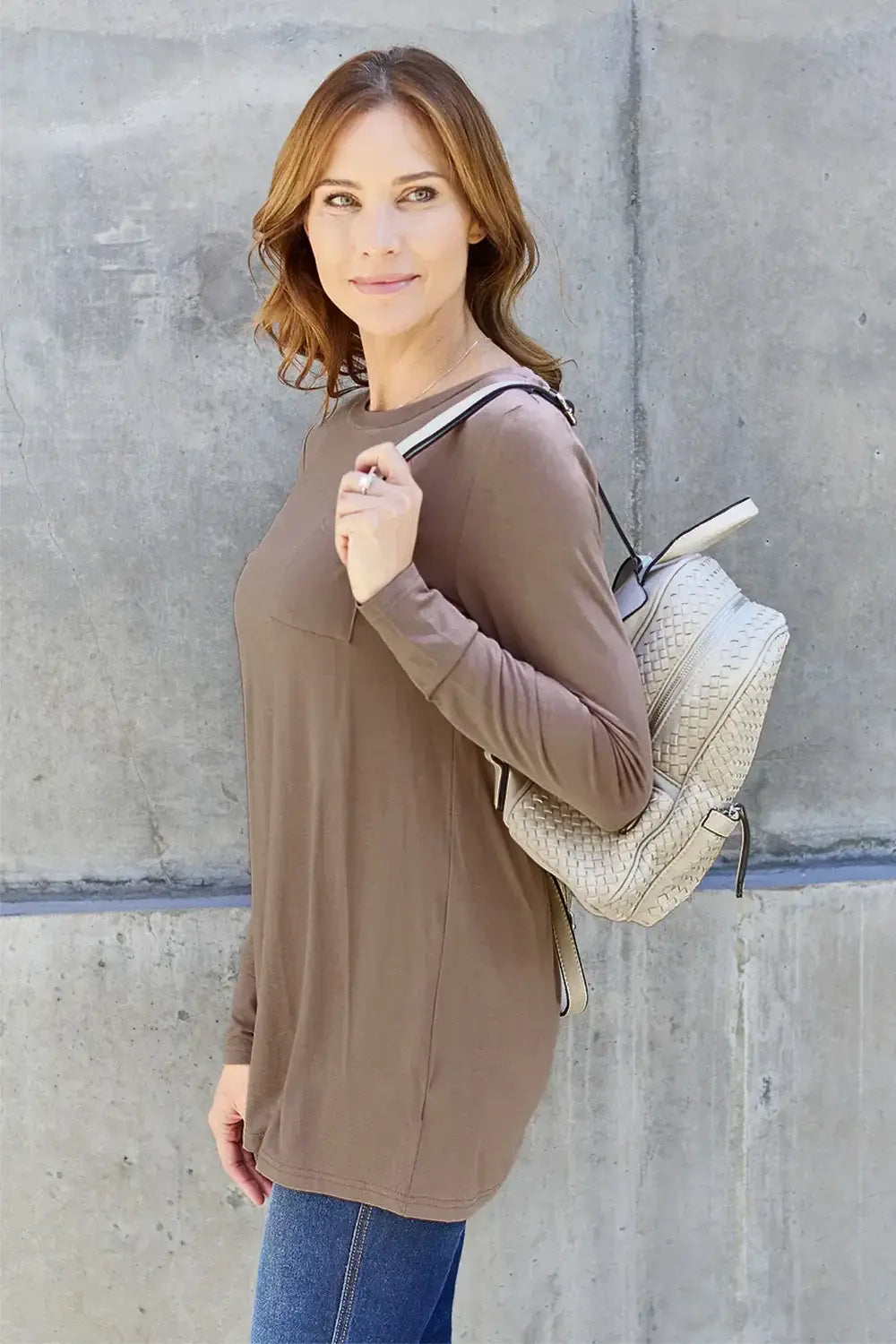 Basic Bae Full Size Round Neck Long Sleeve Top - ShopBasicbae - Flyclothing LLC