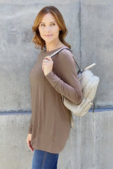 Basic Bae Full Size Round Neck Long Sleeve Top - ShopBasicbae - Flyclothing LLC