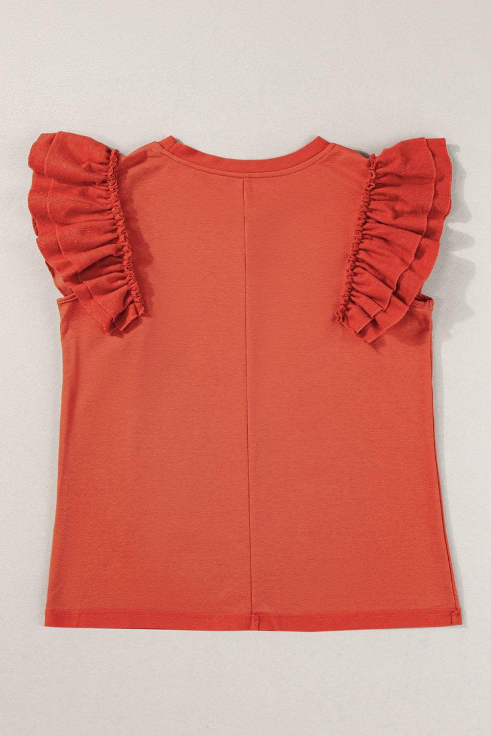 Ruffled Round Neck Cap Sleeve Blouse - Trendsi - Flyclothing LLC