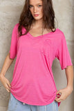 POL V-Neck Short Sleeve T-Shirt - Trendsi