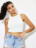 Round Neck Cropped Tank - Trendsi - Flyclothing LLC