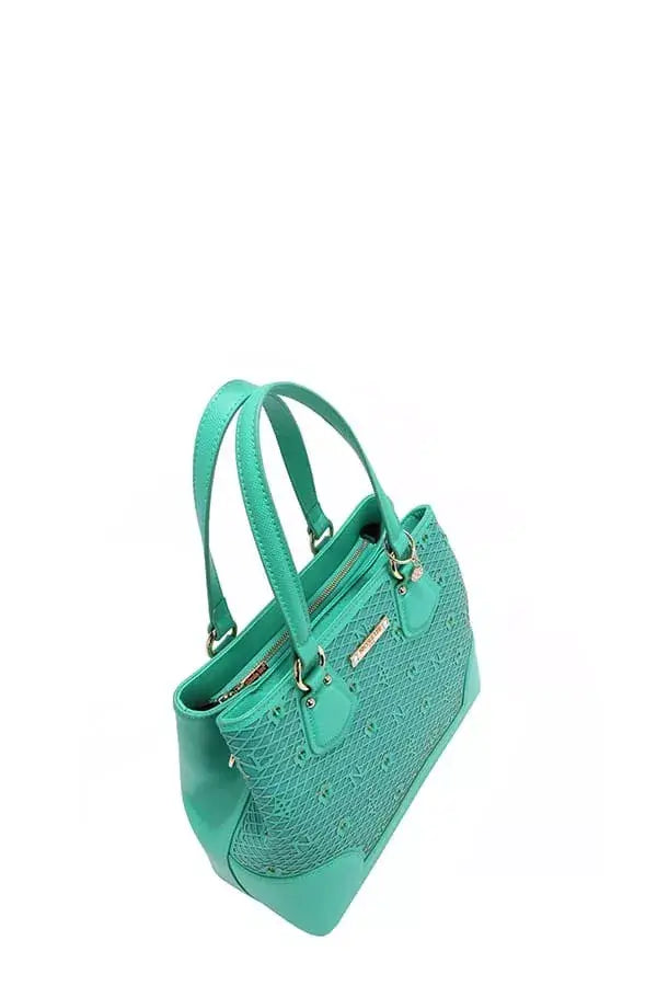 Nicole Lee USA Monogram Pattern Handbag with Rhinestones Decor - Trendsi - Flyclothing LLC