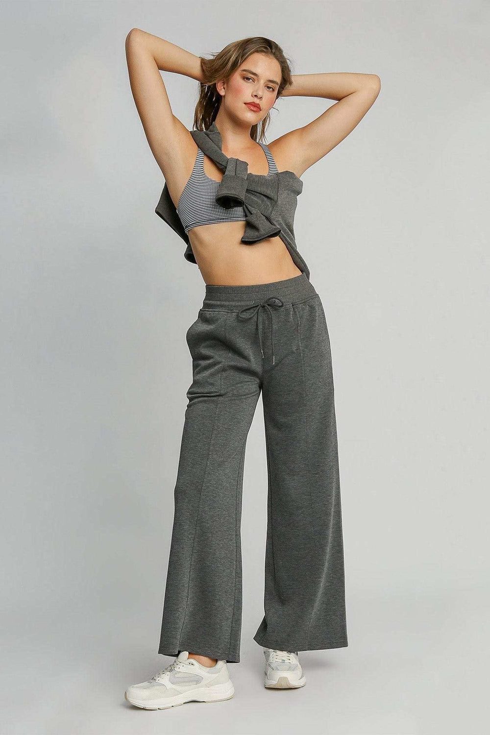 Umgee Full Size Drawstring Wide Leg Pants with Pockets - Trendsi - Flyclothing LLC