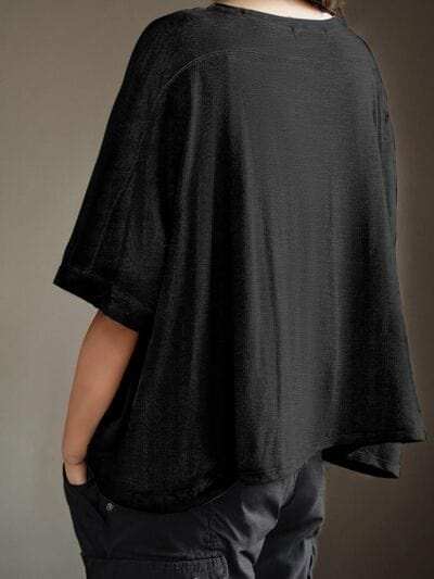 Lovelet Round Neck Half Sleeve T-Shirt - Trendsi - Flyclothing LLC