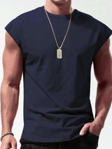 Men's Full Size Round Neck Cap Sleeve Tank Plus Size - Trendsi - Flyclothing LLC