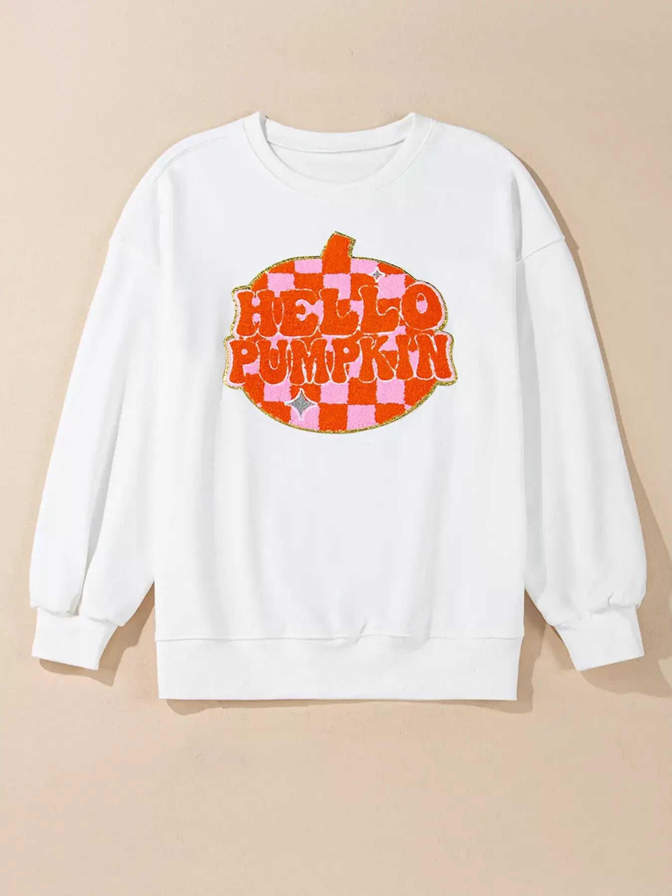 Halloween Pumpkin Patched Pattern Long Sleeve Sweatshirt - Trendsi - Flyclothing LLC